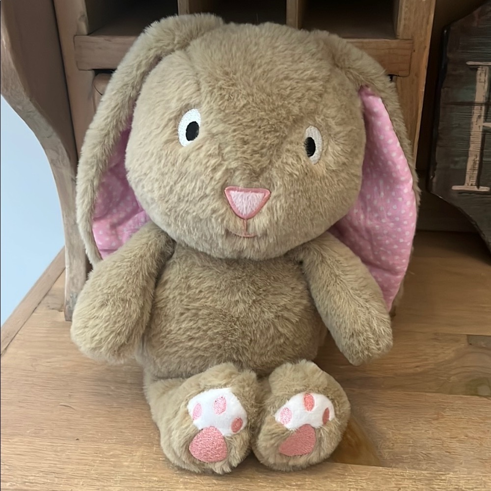 “Make Believe Ideas” Plush Bunny Rabbit Tan Sewn On Face Soft